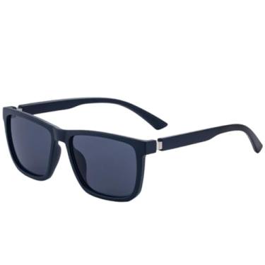 Imagem de Óculos de sol quadrados clássicos da moda, masculinos, retrô, femininos, para dirigir, viajar, UV400 (areia, azul, cinza)