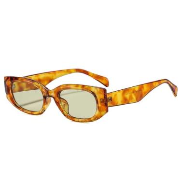 Imagem de Óculos de Sol Olho de Gato Feminino UV400 Masculino Leopardo Azul para Esportes ao Ar Livre, Corrida e Ciclismo, Âmbar, Amarelo e Verde