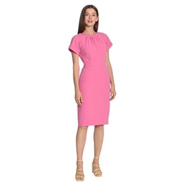 Imagem de Maggy London Vestido feminino de crepe com bainha de manga curta, Ibis Rose, 36