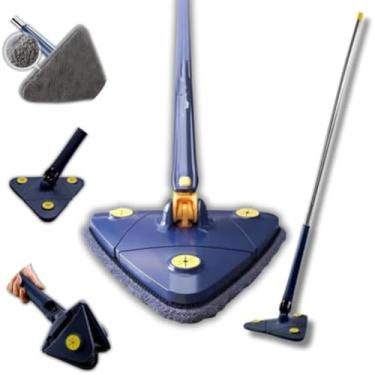 Imagem de Mop giratorio para limpeza de cantos dificeis, ajustavel, leve e eficaz, cinza escuro.