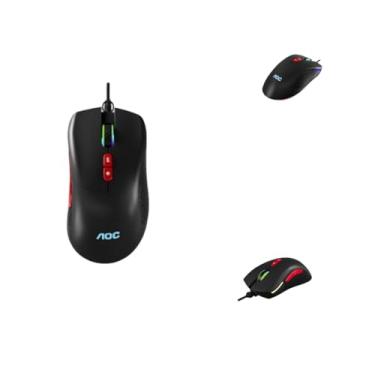 Imagem de Mouse Gamer com Fio 7200 DPI, 7 Botões Programáveis, RGB, Ergonômico, Preto, 1.8m Cabo, Modelo GM180