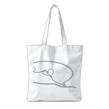 Imagem de Kit 10 Sacola Ecologica Charmosa Reutilizável 38x41.5cm Coração Balão de Fala