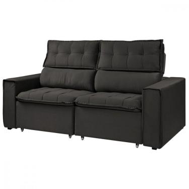 Imagem de Sofá Para Sala Reclinavel Estofado Cancún 200cm Veludo Marrom