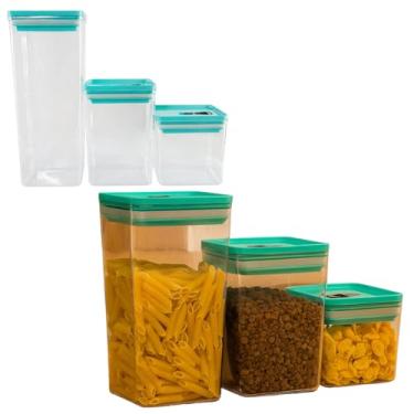 Imagem de Kit Organizador Hermético Dubai Verde Tiffany, 5 Litros