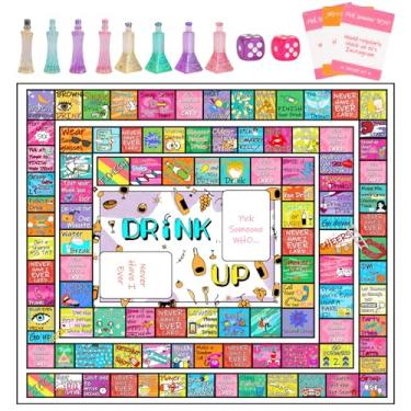 Imagem de LSBIYUTEFO Drinking Game for Adults, Drinking Games Larger Fun Leather Mat Bachelorette Party Interactive Party Games for Game Night Adult Board Games(Cartoon)