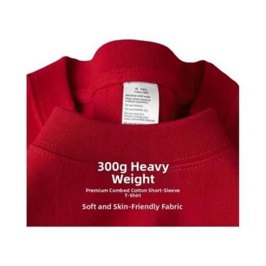 Imagem de Camiseta De Algodão Puro Pesada 500G Com Ombros Caídos E Manga Curta P