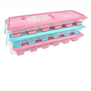 Imagem de 3 Formas de Gelo para Armazenar Papinha de Bebe 100% LIVRE DE BPA (Verde e Rosa)