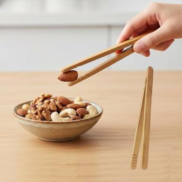 Imagem de 1 pinça para torradeira pequena pinça de cozinha resistente ao calor, utensílios de cozinha naturais para torradas, bacon, picles, bagels, servir pão (18 cm)