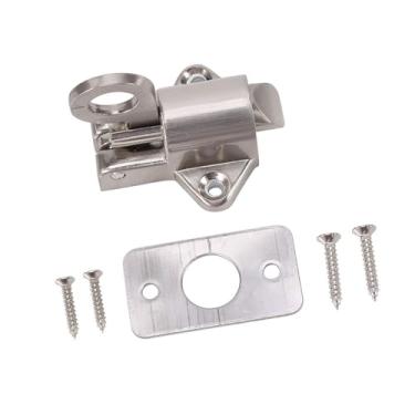 Imagem de GLOGLOW Trava de Segurança para Portão de Janela Em Liga de Zinco Com Anel de Tração, Parafuso de Porta Com Mola, Prata, 46 Mm, Inclui Parafusos e Ferragens e Fechaduras para Portas e Janelas