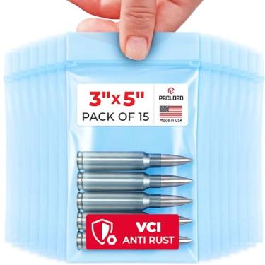 Imagem de Sacos de poliéster Reclosable VCI 7,6 cm x 12,7 cm, pacote com bolsa anticorrosão VCI resistente de 15 a 4 mm - à prova de ferrugem, embalagem impermeável para armadura de metal, eletrônicos, máquinas