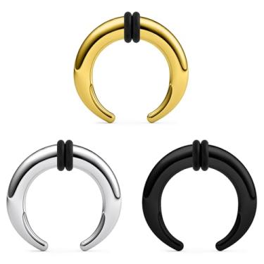 Imagem de Jenxnjsjo 16/14/12/10/8/6/4/2g Kit de alongamento de septo para piercing de nariz e orelha para mulheres e homens, 12g*3/8in(10mm), Metal, Sem Pedra Preciosa