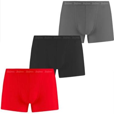 Imagem de Kit 3 Cueca Masculina Boxer Tecido Gelado Microfibra Poliamida Forro 1