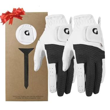 Imagem de Luvas de golfe juvenis, mão esquerda, luvas de golfe infantis para meninos e meninas (branca, média (7-9 anos) - pacote com 2