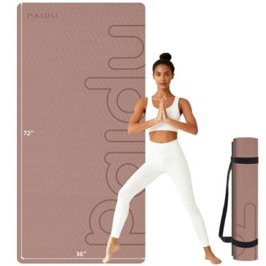 Imagem de PAIDU Tapete de ioga grande, 182.9 cm x 91.4 cm x 2/12.7 cm (10 mm) tapete de exercício antiderrapante grosso, material POE certificado SGS, ideal para academia em casa, ioga, pilates, exercícios de