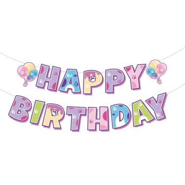 Imagem de Banner de Aniversário com Tema de Desenho Animado, Já Montado Multicolorido com Lindas Patas Gato Ideal para Fotos e Decoração Festas Meninos e Meninas