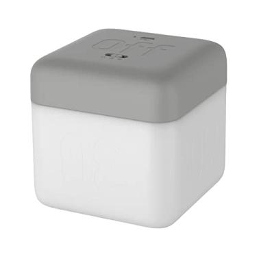 Imagem de Luz de Noite com Temporizador Flip em Forma Cubo Lâmpada Recarregável 2 Níveis Brilho Decorativa Lado via USB Mesa 3000K Branco Quente para Berçário B