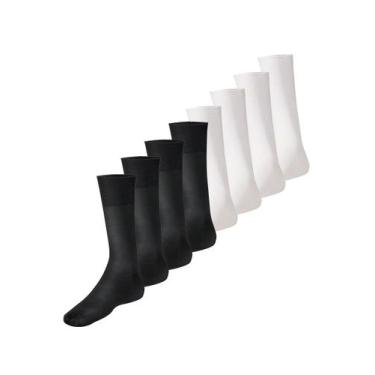 Imagem de Kit com 8 Pares de Meias Social Meianyl 6002-001 Colorido, Branco