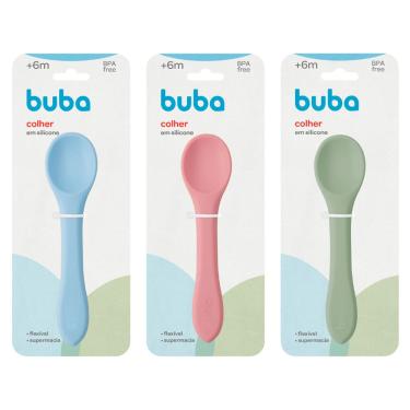 Imagem de Colher em Silicone Infantil Super Macia Flexível Bebê -  Buba Baby
