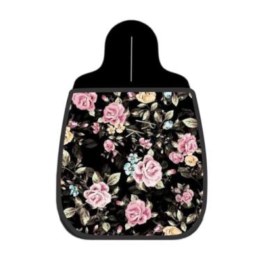 Imagem de Lixeira De Carro Organizador Lixinhocar Floral Rosas Rosa fundo Preto