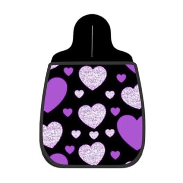 Imagem de Lixeira De Carro Organizador Lixinhocar Corações Roxos Glitter