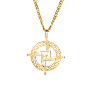 Imagem de Dreamtimes Colar com cruz de Santa Brígida, colar com pingente de talismã irlandês, colar celta, cruz, Brigid, para mulheres, homens, pingente de proteção católica, amuleto, joia religiosa, Medium