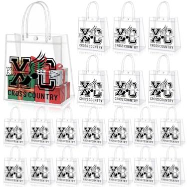 Imagem de Leinuosen 24 peças, bolsa de presente de PVC transparente para cross country com alças a granel para amantes de corrida cross country, sacolas de doces, sacolas esportivas para corrida, clube