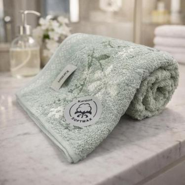 Imagem de Toalha Rosto Karsten Yuna Algodão Grossa Macia Barra Floral, MATCHA 40