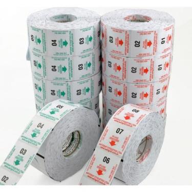 Imagem de 2 Bobina Senha Rolo C/2000 Azul 2 Dígitos Numeradas 01-99 P/Dispenser 
