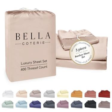 Imagem de Jogo de lençol Bella Coterie Luxury Bamboo Viscose Twin XL | 100% orgânico | Ultra macio | Resfriamento para quem dorme quente | Bolso profundo de 45,7 cm [rosa empoeirado]