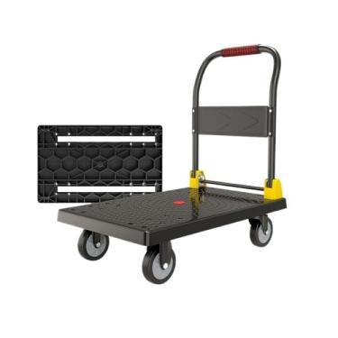 Imagem de Carrinho de mesa dobrável - Carrinho portátil puxado à mão, reboque de transporte multifuncional para uso doméstico, resistente, fácil de armazenar, ideal para carregar e mover itens