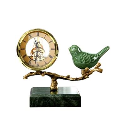 Imagem de Estilo Europeu Sala de Estar Relógio Grande Relógio Quarto Mesa Ornamentos Metal Assento Relógio Decoração (Cor: D) (D)