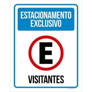 Imagem de Kit 3 Placas Sinalização Estacionamento Exclusivo Visitantes - Sinaliz