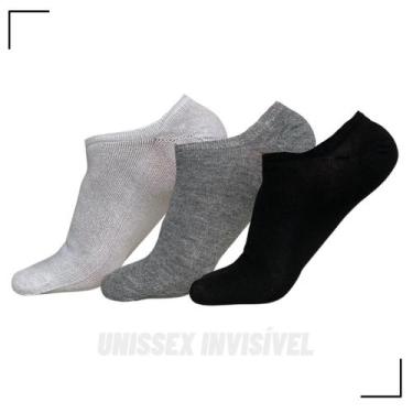 Imagem de Kit 12 Pares Meias Sapatilhas Invisível Lisas Adulto Masculinas Femini