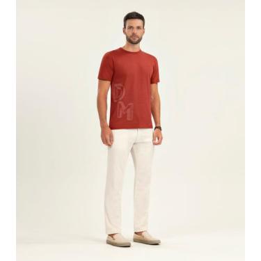 Imagem de Camiseta Masculina Manga Curta Meia Malha Diametro Laranja, GG, Laranj