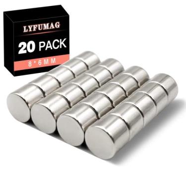 Imagem de Ímãs de neodímio LYFUMAG 8x6mm, 20 unidades para artesanato, quadro br