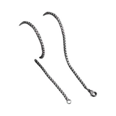 Imagem de Colar Masculino De Aço Inoxidável Preto E Dourado Com Corrente Box De 