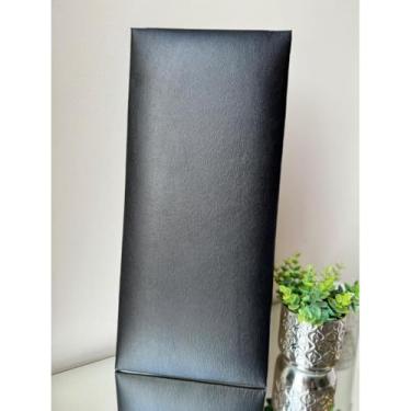 Imagem de Kit Cabeceira Estofada Modular em 45x20cm para Cama Box Casal Queen King | (15,PRETO COURINO)