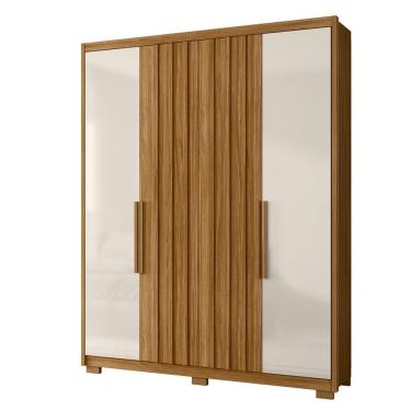 Imagem de Guarda Roupa Roupeiro California 4 Portas Freijo Com Off White - Moval