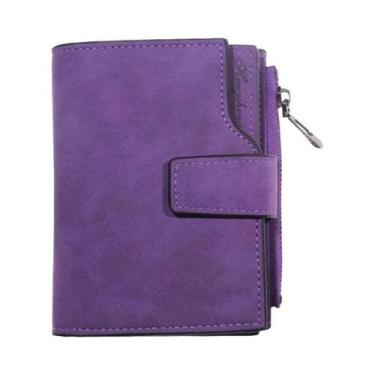 Imagem de Carteira Feminina Slim De Couro Com Porta Moedas E Compartimentos Para