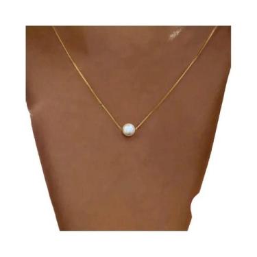 Imagem de Colar Feminino De Prata Esterlina 925 Com Pingente De Madrepérola 6MM 