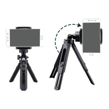 Imagem de Suporte de mini tripé de mesa 360° ajustável para telefones celulares, câmeras e Gopro