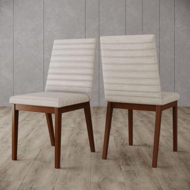 Imagem de Conjunto 2 Cadeiras Elena Para Mesa De Jantar Nature Com Linho