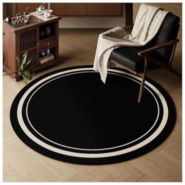 Imagem de Tapete redondo antiderrapante bege para escritório e casa, tapete de almofada de cadeira de 140 cm com suporte TPR, espessura ideal para facilitar o movimento da cadeira, perfeito para sala de estar e