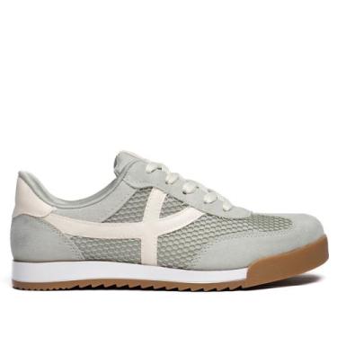 Imagem de Tênis Feminino Via Marte Camurça Tela Verde/Branco, Verde, Branco, 37