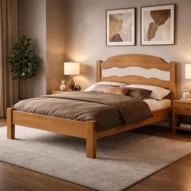 Imagem de Cama De Casal em Madeira MDF Iris Reforçada Estilo Moderno e Minimalis