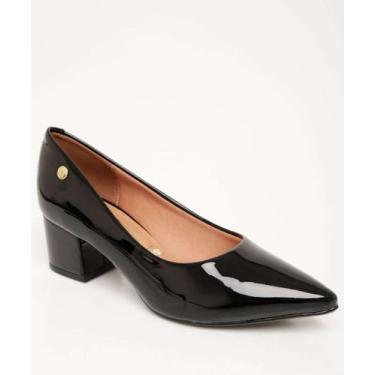 Imagem de Scarpin Feminino Verniz Bico Fino Vizzano Preto-38028, 38, Preto
