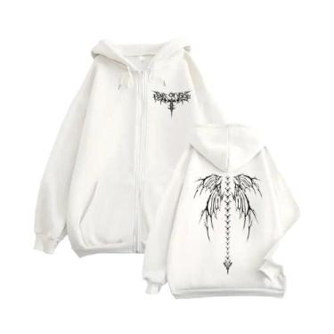 Imagem de Moletom Masculino Com Capuz Estampado De Esqueleto, Corta-Vento Quente