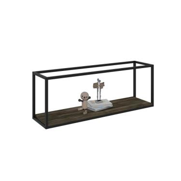 Imagem de Nicho Aéreo Dynamica 120x30x42cm C-01 Prateleira Carvalho Dark - Est.preta Carvalho Dark - Est.preta