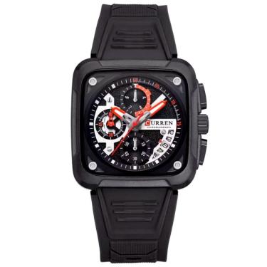 Imagem de Relógio De Pulso Masculino Casual Pulseira De Silicone Impermeavel 3atm Preto