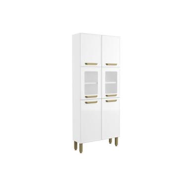 Imagem de Paneleiro De Cozinha Bella C- 6 Portas (2 C- Vidro) 80cm Branco - Bertolini